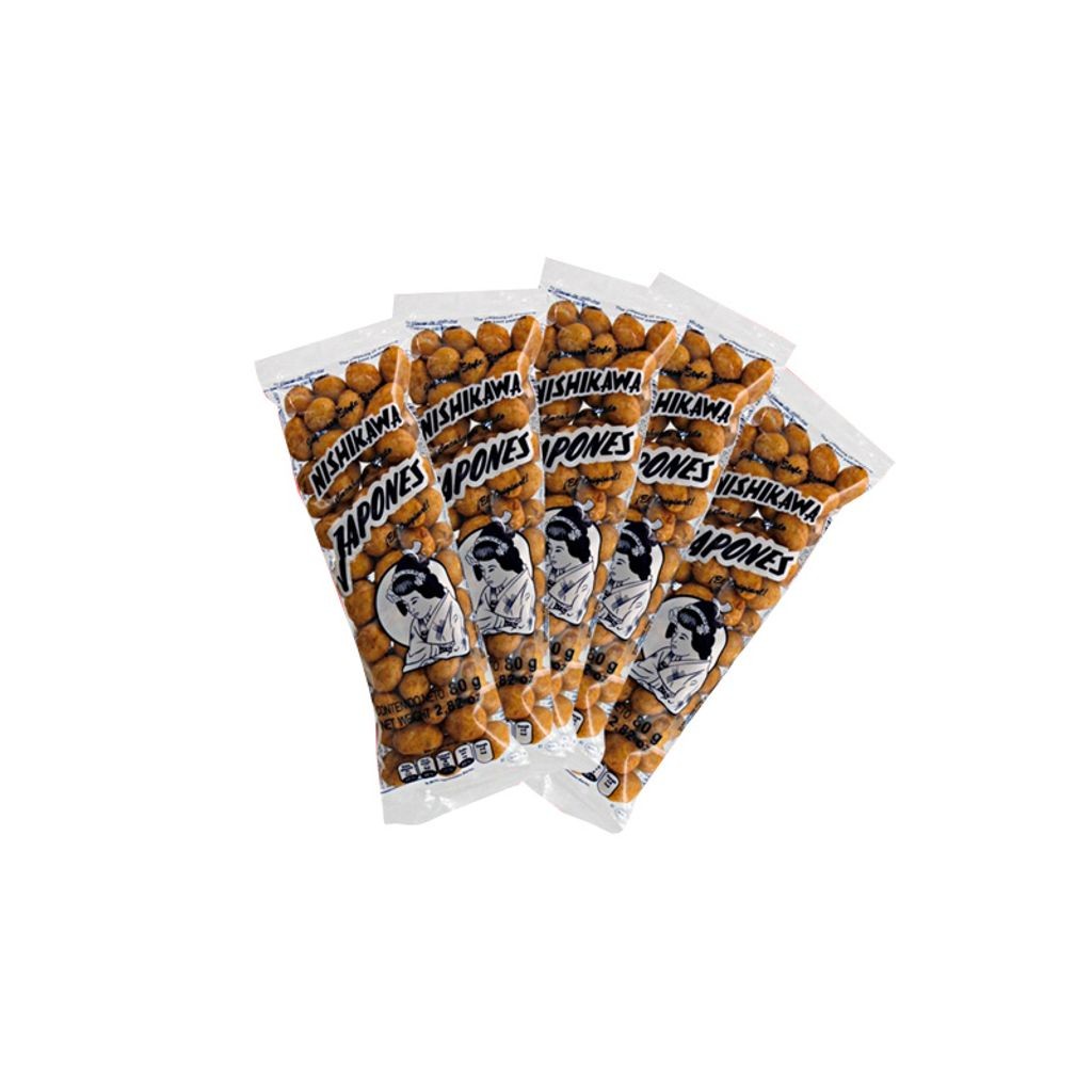 Cacahuates Nishikawa SA 5x Nishikawa Mexican Japanese Peanuts in Soy 80g