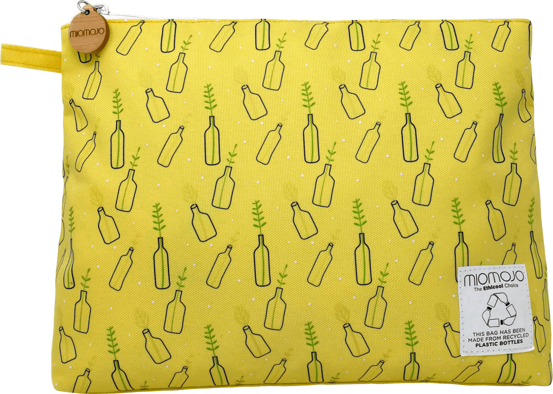 Miomojo Culture Bag Yellow With Bottle Print, 1 Pc