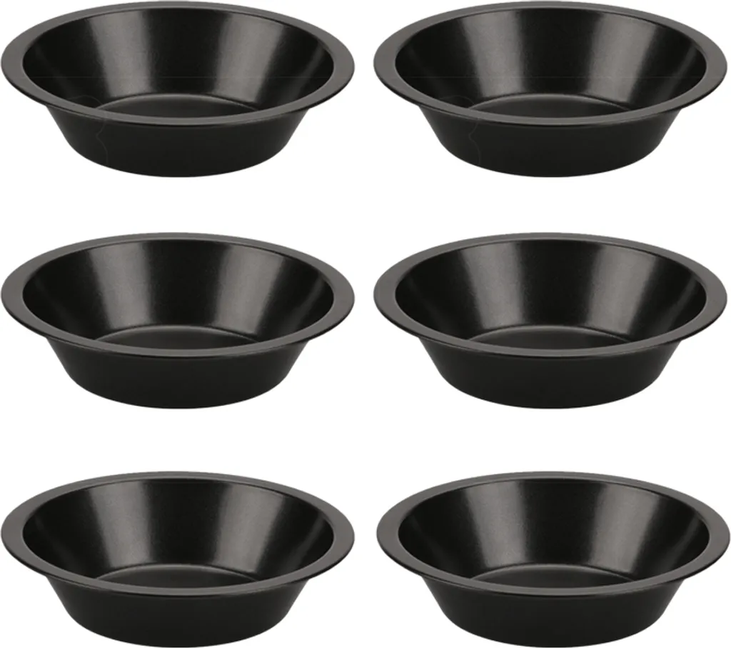 CANDeal 6-piece set of mini loaf pans for baking bread, 5-inch carbon steel baking molds for round bread, mini tartlet baking molds
