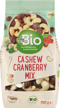 dmBio Nut & Dried Fruit Mix Cashew Cranberry Mix, 150 g