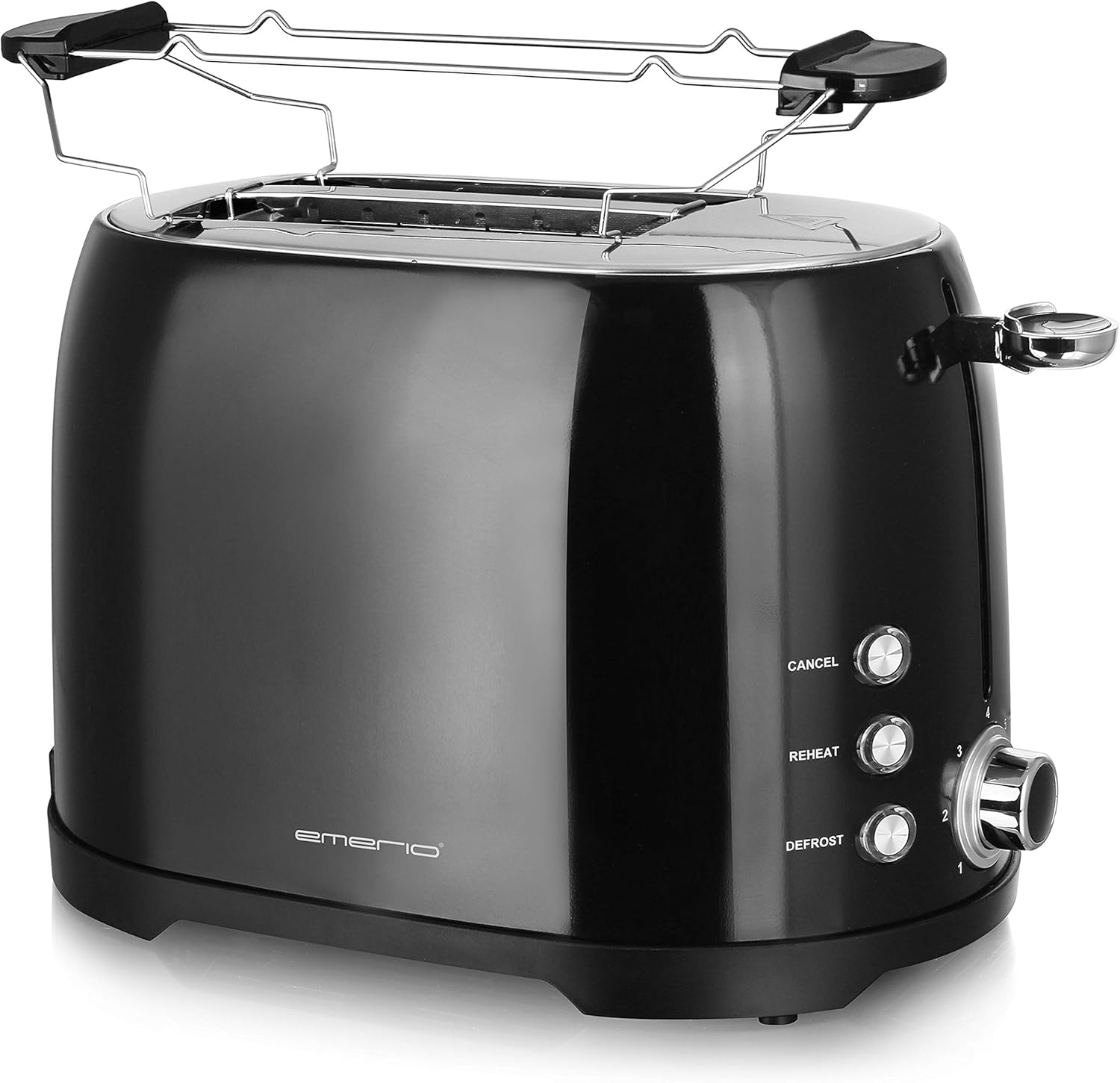 Emerio TO-122102 Stainless Steel Toaster, RETRO Black