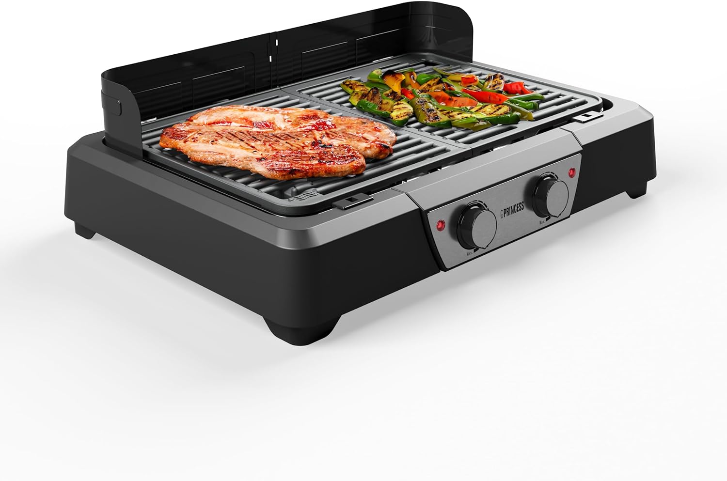 Princess Electric grill and table grill - 43x27 cm - Adjustable thermostat - 2 heating zones - Non-stick coating - 2000 W - 01.112254.01.001