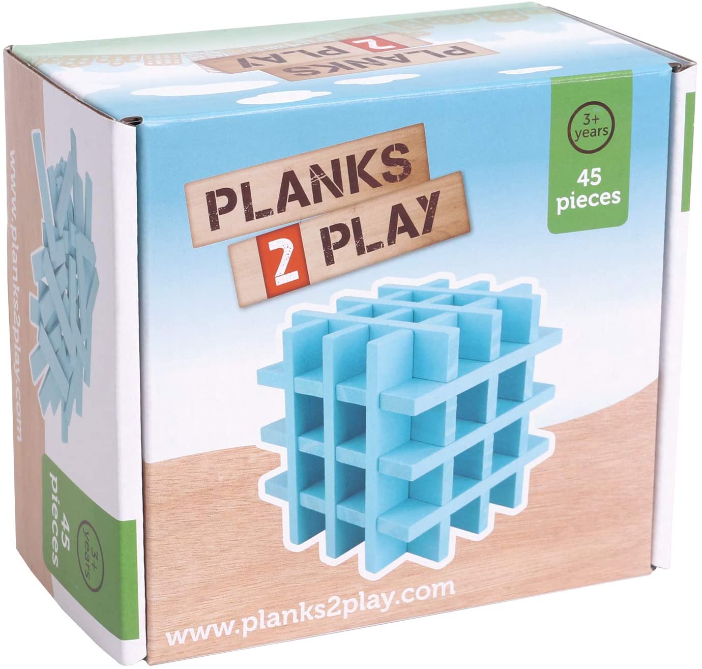 New Classic Toys Planks 2 Play - 45 Planks - Light Blue
