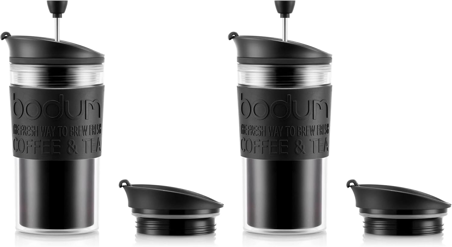 Bodum Store Bodum K11102-01 Travel Press Set Coffee Maker with Extra Drinking Attachment 0.35 L (Pack of 2)