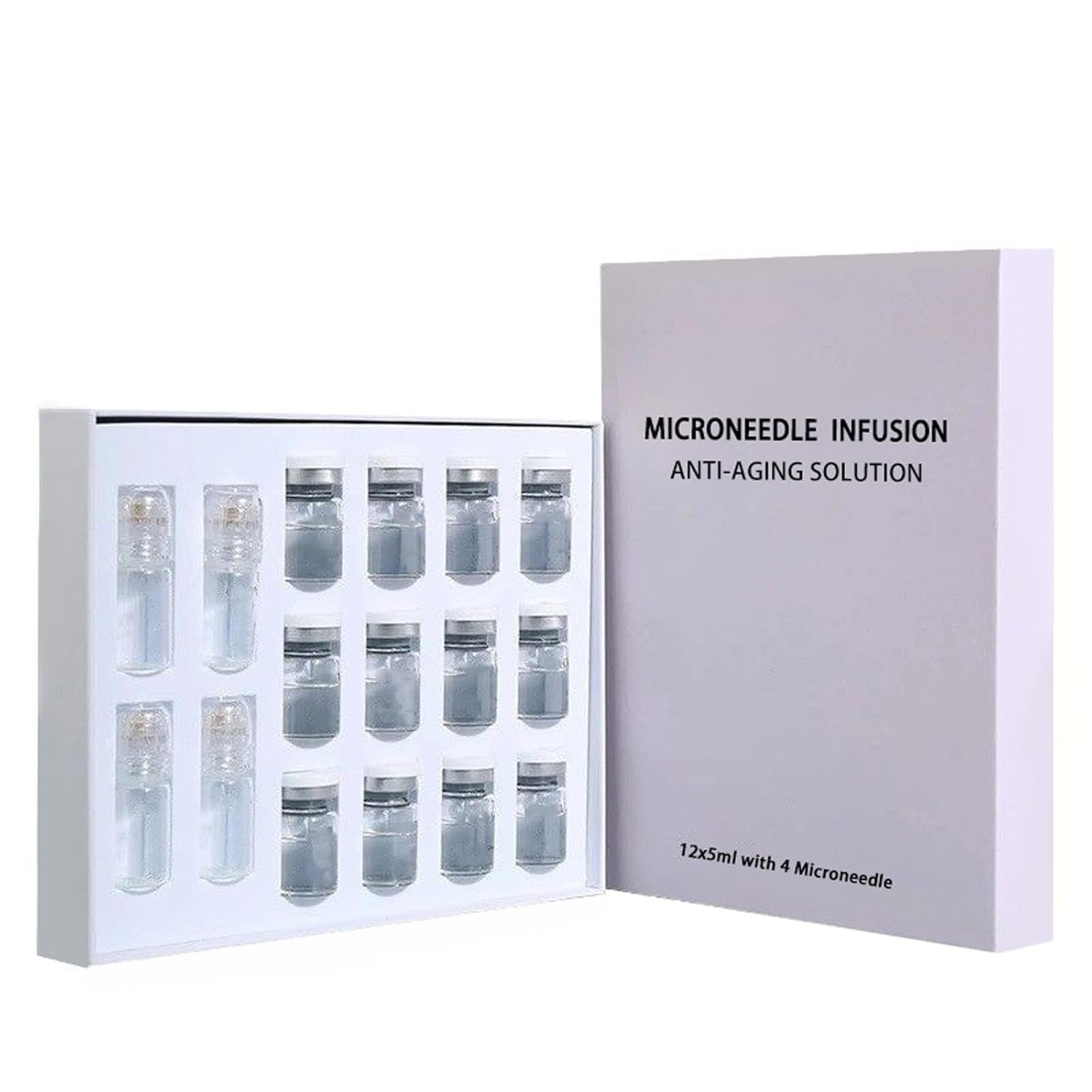 Woranb Micro Infusion System Microneedling Serum Set, Micro Needling Serum, Micro Infusion System, Gentle and Skin-Friendly, Deep Moisturizing, Suitable for a Variety of Skin Types (5 ml, 12 Pieces)