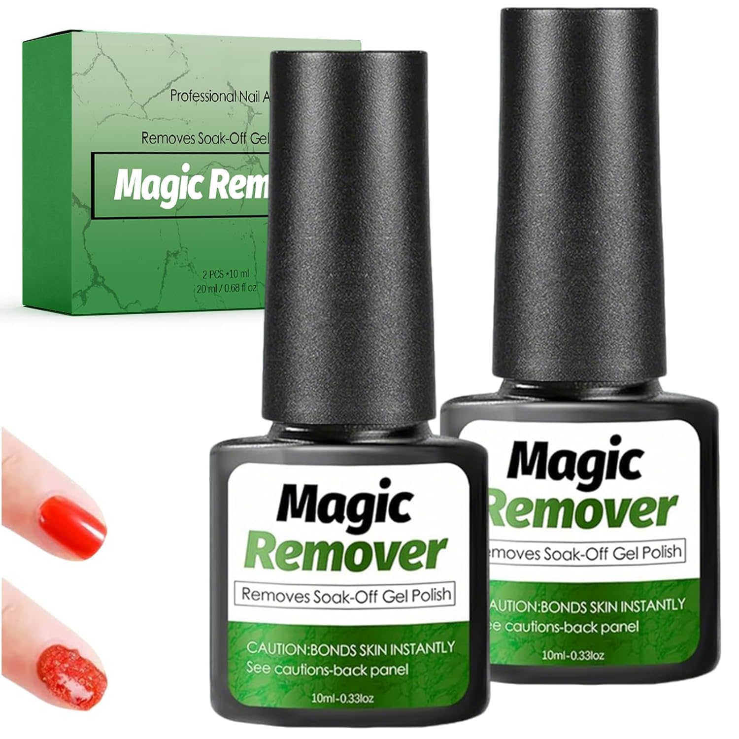 Yagaspantery 2 x 10 ml Professional Nail Polish Remover, Gel Remover for Nails, Remove Gel Nails Easily and Quickly, for Professional Nail Salons, White