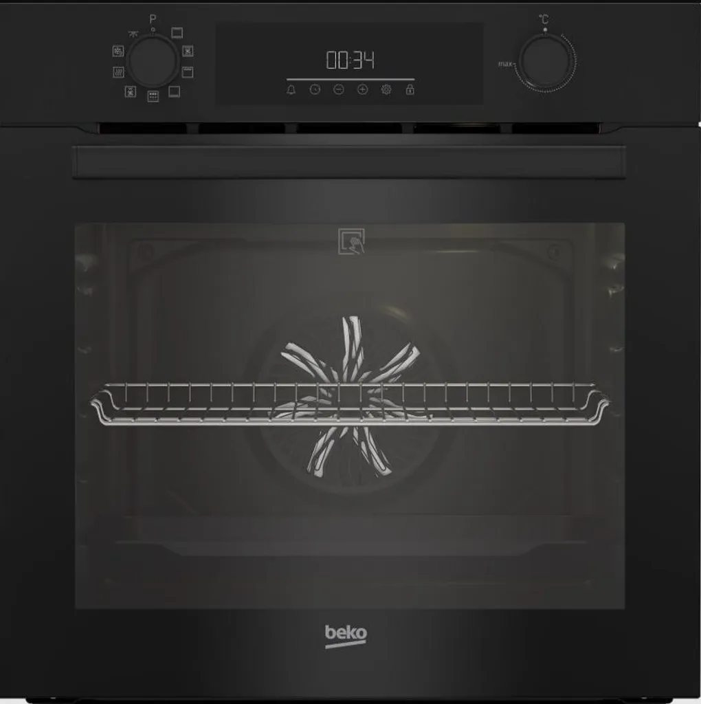 66-liter multifunctional built-in oven (60 cm) with pyrolytic self-cleaning, black Beko BBIE11300BMP