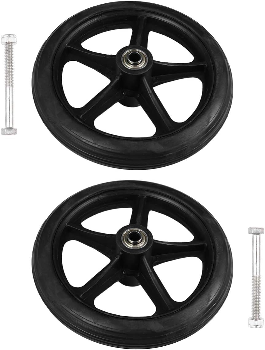 Healifty 2pcs Front Wheel Wheelchair Wheel Full Wheel Replacement for Wheelchairs Walker 7 Inch