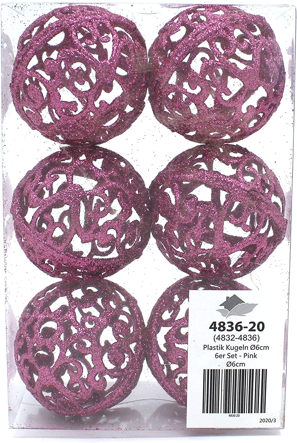 Daro Deko Christmas Glitter Bauble, 6 cm