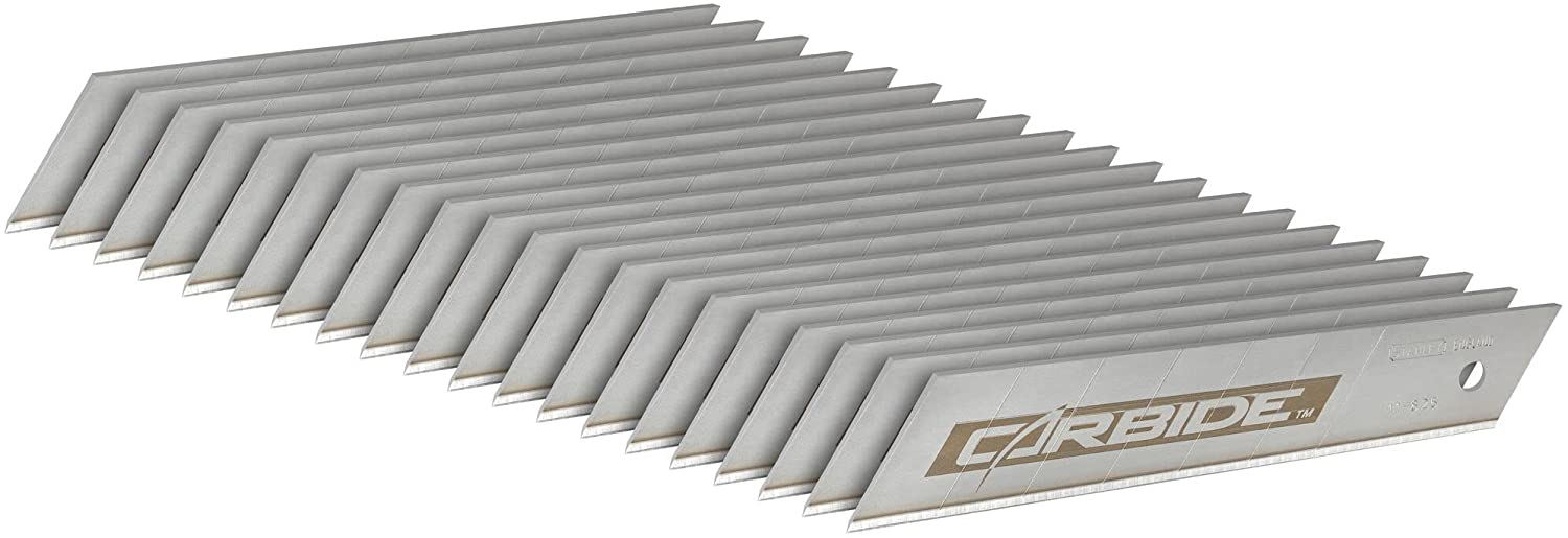 Stanley Carbide Snap Off Blade, Length 25 mm Tungsten Carbide Coated Carbide Alloy Pack of 20 STHT3 11825