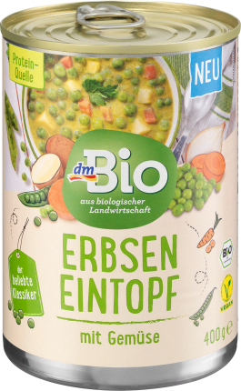 dmBio Stew, pea stew with vegetables, 400 g
