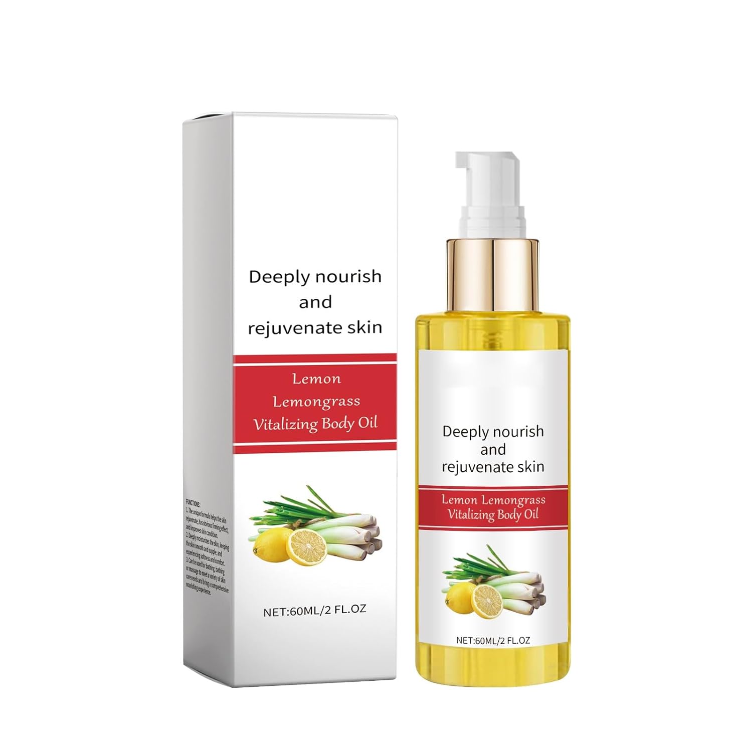 Generic Lemongrass Moisturising Oil Dip Massage Soothing Nourishing Body Oil Urd889 (White, 60 ml)