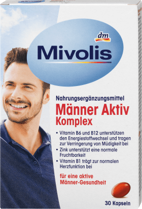 Mivolis Men actively complex, capsules, 30 hours, 26 g