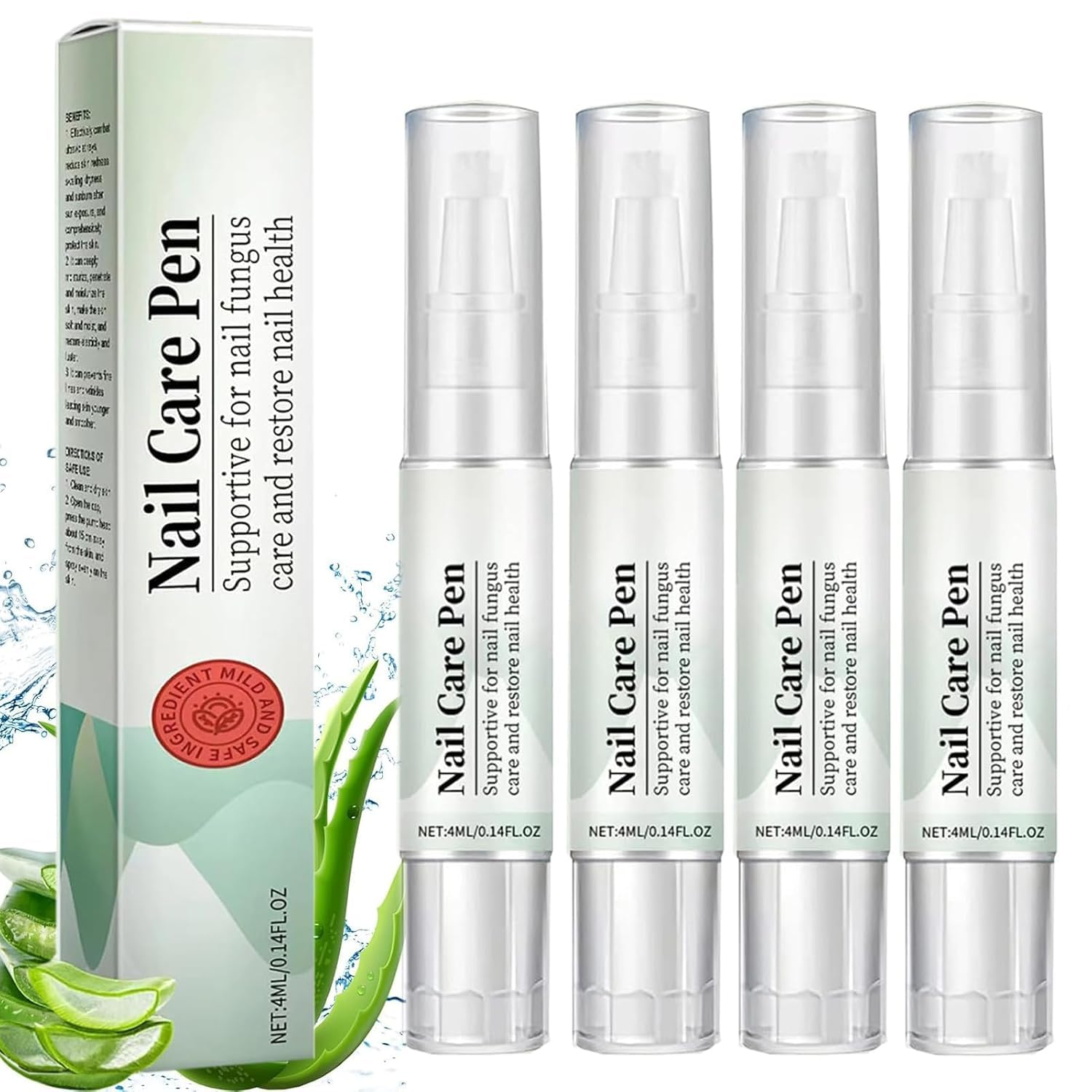 AIDODIA Pack of 4 Nail Care Pen - The Original, Nail Care Pen Nail Fungus Pen, Austria for Nourished Fingernails and Toenails with Tea Tree Oil, Vitamin E & Aloe Vera (Pack of 4)