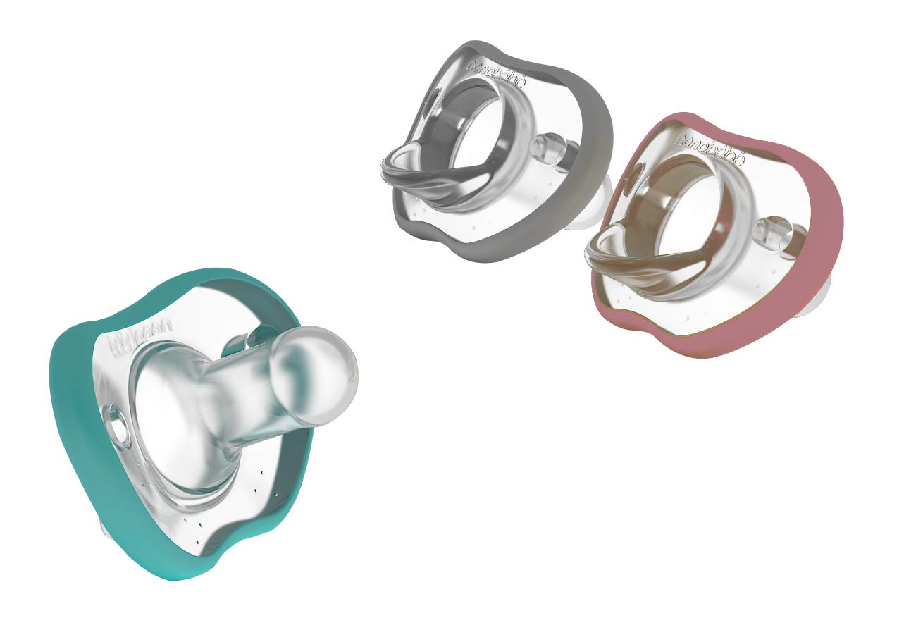 nanobébé Flexy Dummy, Extra Soft Teat, 0m+, Healthy Oral Development, Ergonomic Shape, Breast-Friendly, Quick Acceptance, Pack of 2, Turquoise