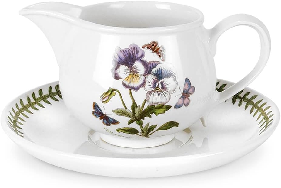 Portmeirion Botanic Garden - 1pt Gravy Boat & Stand (Romantic shape)