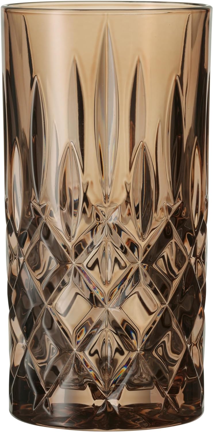 Spiegelau & Nachtmann, 2-part long drink cup set, brown long drink glass, crystal glass, 295 ml, Tobacco, noblesse vintage, 105444