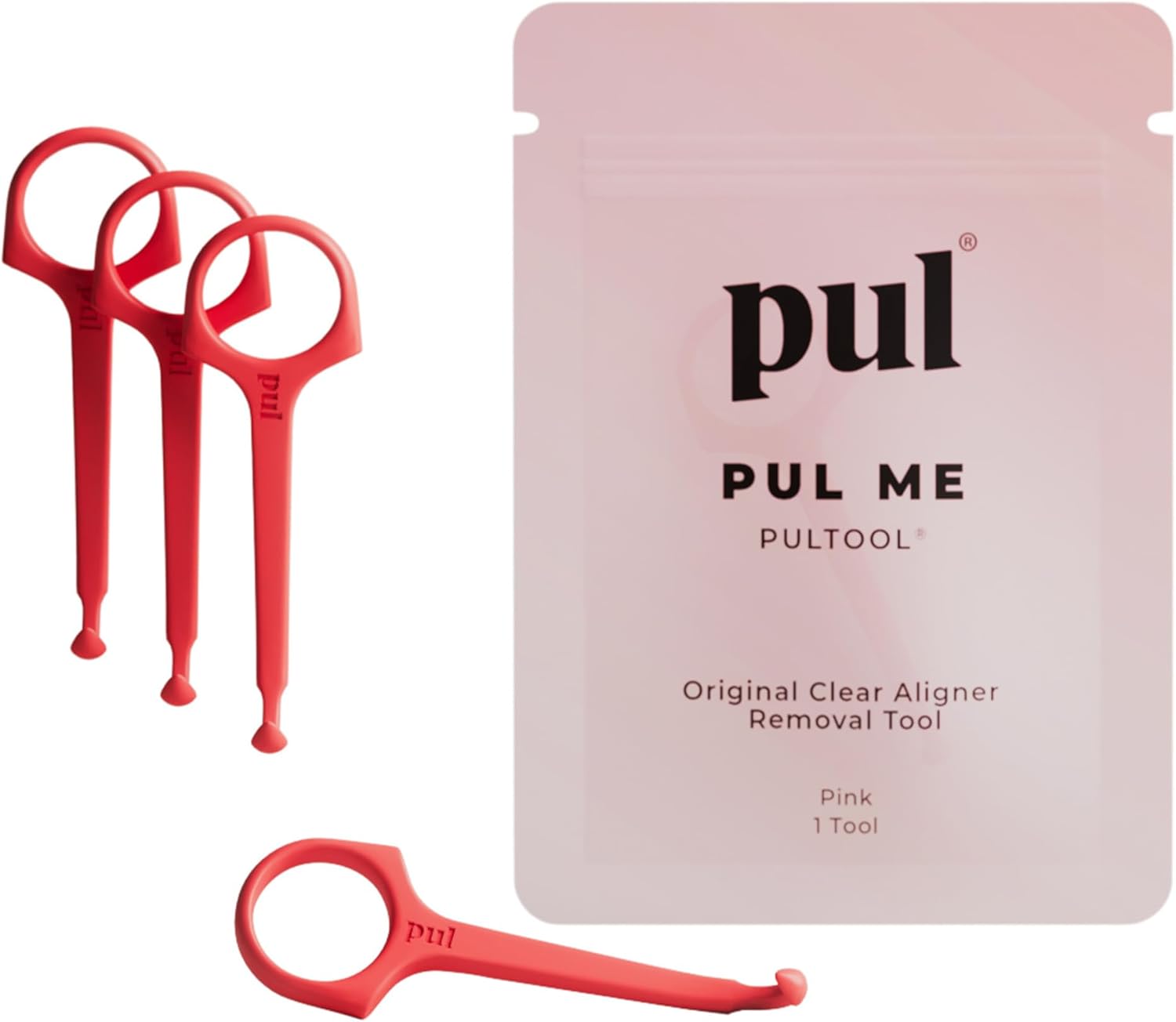 The Pultool Store PUL Aligner Removal Tool - Pink | Safe and Hygienic Hook for Invisalign and Retainer | Gentle BPA Free Design for Everyday Use