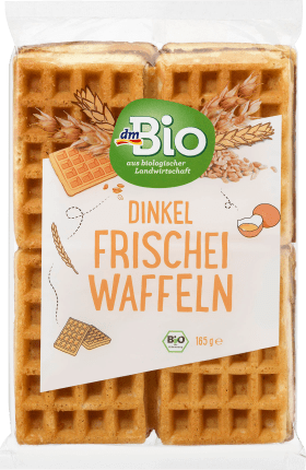 dmBio Waffles, spelt fresh waffles, 165 g