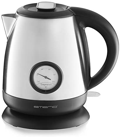 Emerio Stainless Steel Kettle, 1.0 L Volume, Strix Brand Controller, 2000 Watt, 360° Base, Overheating Protection, with High-Quality Stainless Steel Covered Heating Element, AutoOff, WK-109795