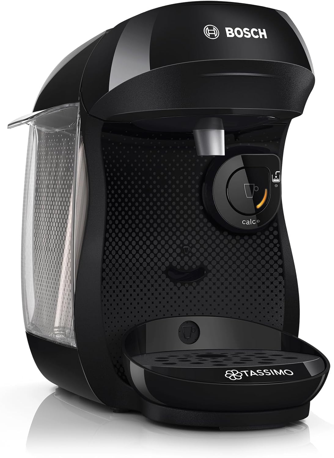 Bosch Tassimo Happy Friendly TAS102E Capsule Machine, Over 70 Drinks, Suitable for All Cups, Automatic Shut-Off, Sustainable, Perfectly Dosed, Space-Saving, 1400 W, Black