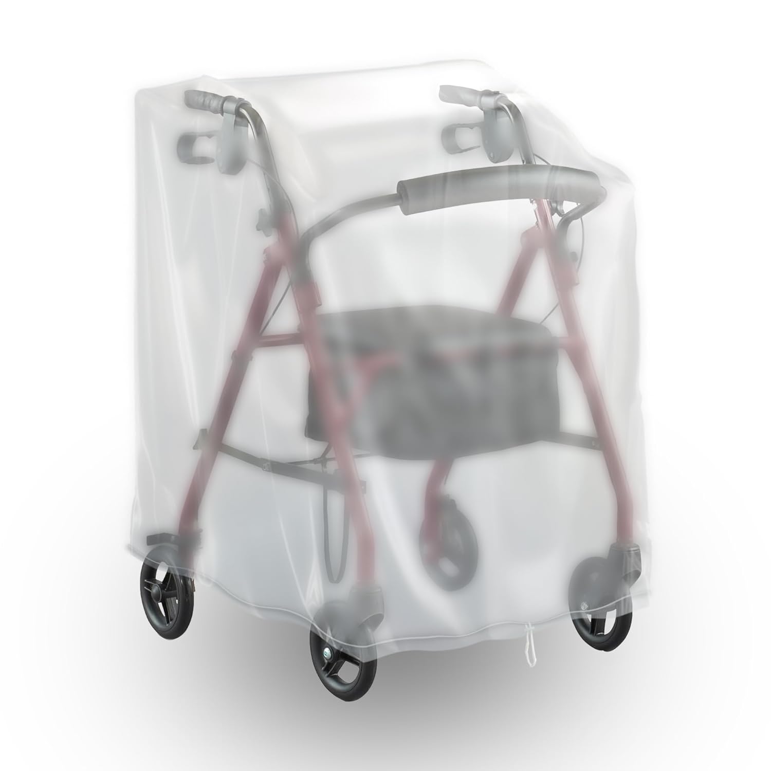 IndigoTempest9 Rollator Walker Cover - Senior Walking Frame Cover Waterproof Protective Fits Rollator with Wheels and Seat (Cover Only, Frosted)