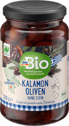 dmBio Kalamon olives without stone, natural country, 180 g