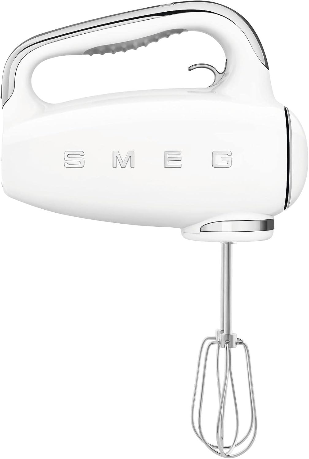 Smeg, HMF01WHEU Electric Mixer, 9 Speed ​​Levels, Turbo Function, Smooth Start / Start-Up System, 4 Whips, 2 Ganci Mixers and Coated, 250 W, White