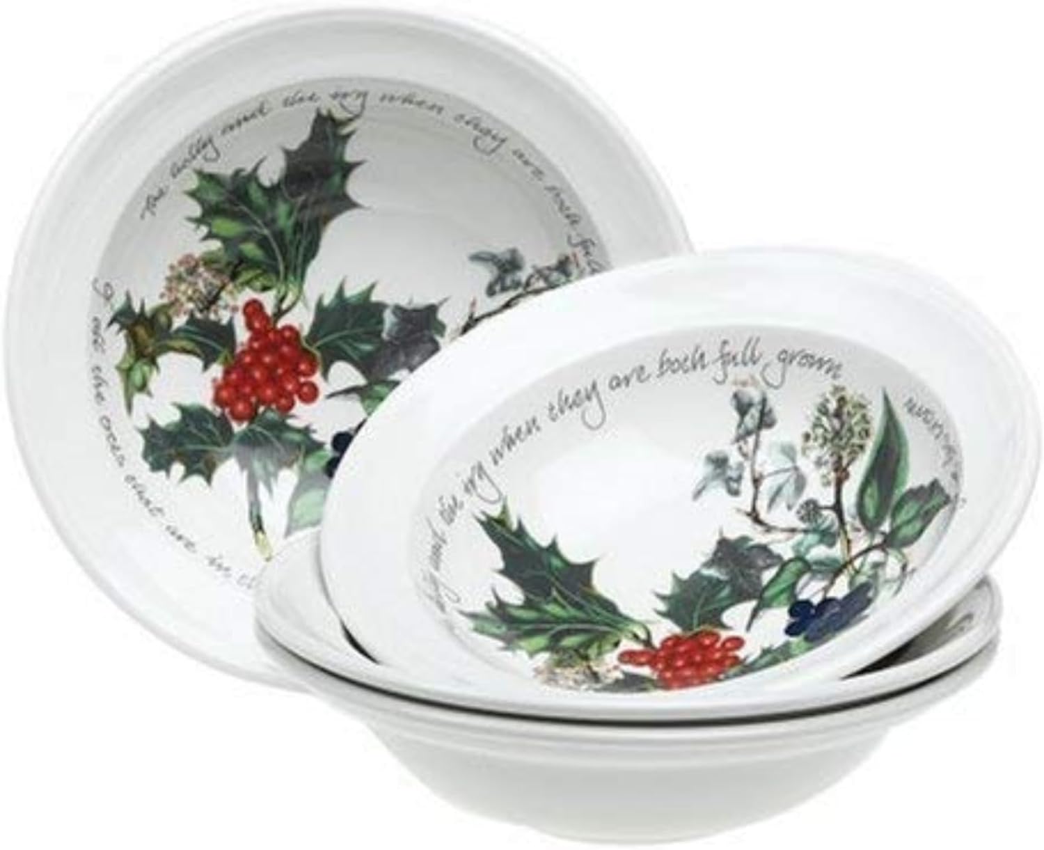 Portmeirion The Holly & Ivy Oatmeal, Ceramic Multi-Colour, 16.5 x 16.5 x 5 cm