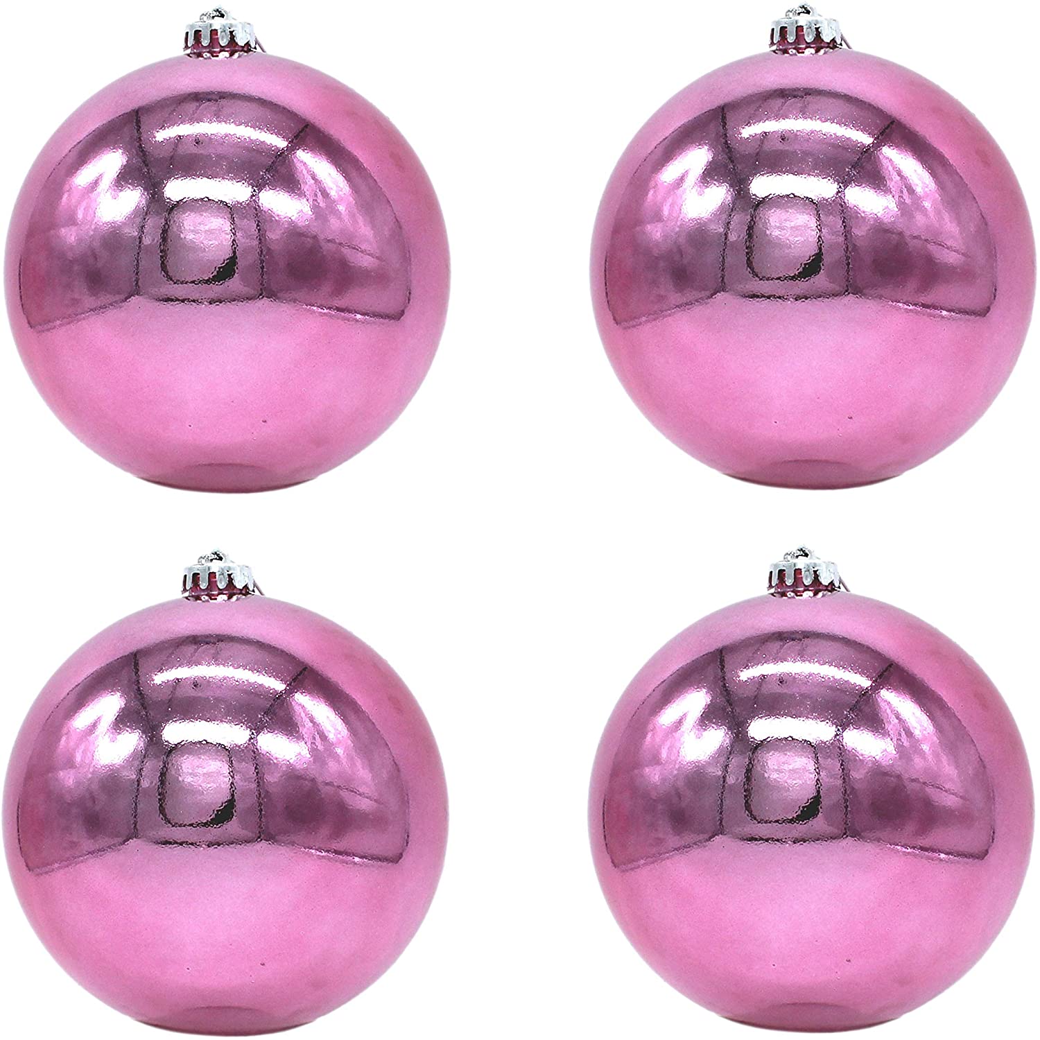 DARO DEKO DARO Decorative Christmas Baubles XXL Diameter 15 cm-Set of 4 Shiny Pink