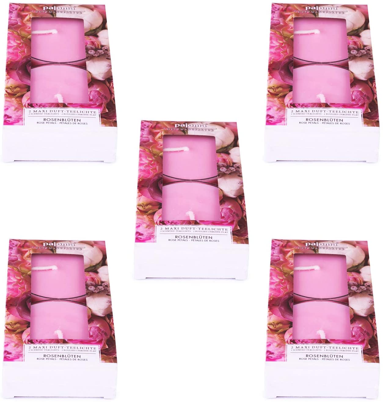 Pajoma Maxi Teelichte Rosenblüte, 10Er Pack (5 X 2 Maxi Teelichte) In Polyc