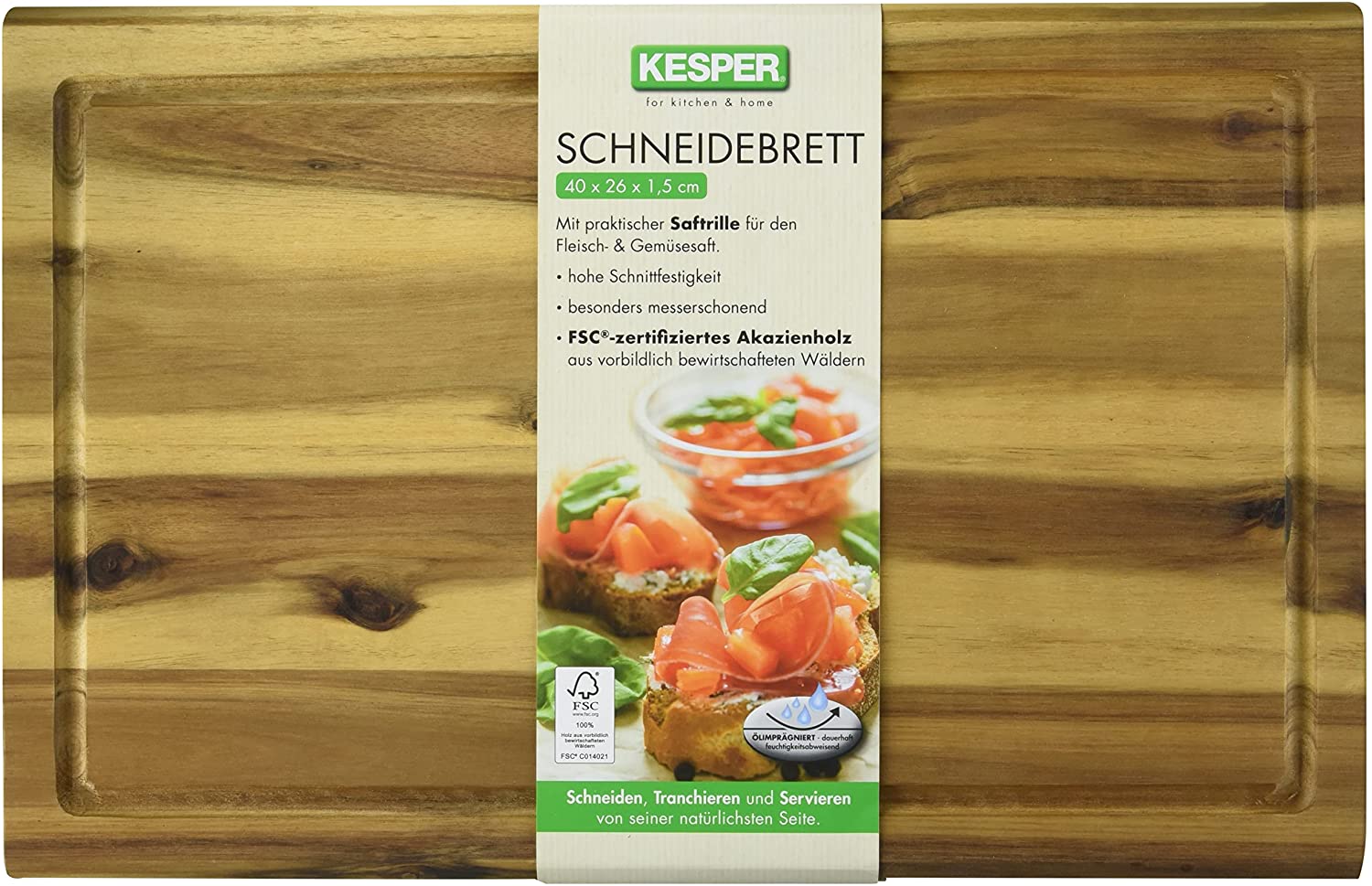 Kesper Chopping Board, Acacia, Brown