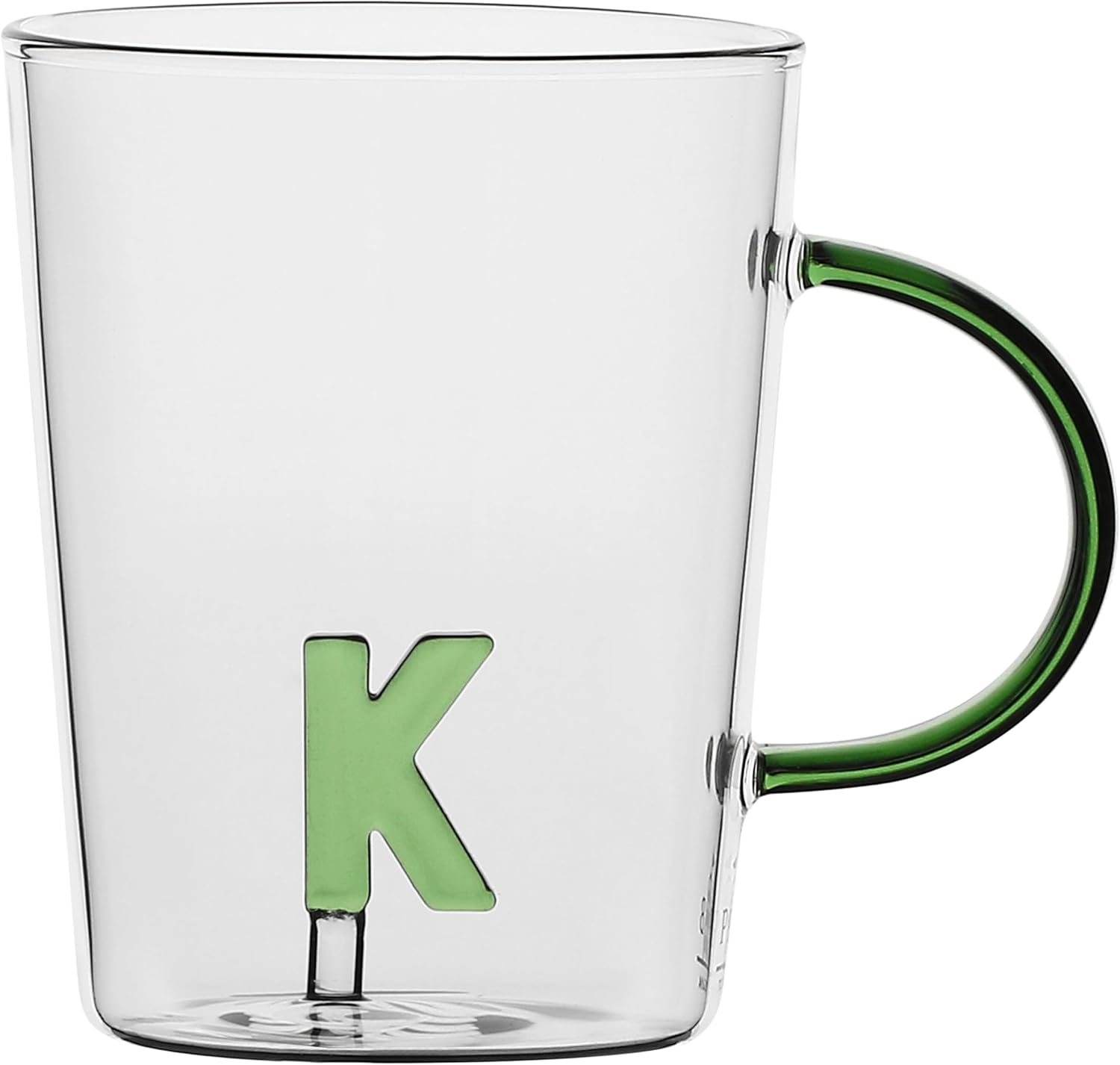 LA PORCELLANA BIANCA - Allalettera Collection Letter K Borosilicate Glass Mug Capacity 400 ml