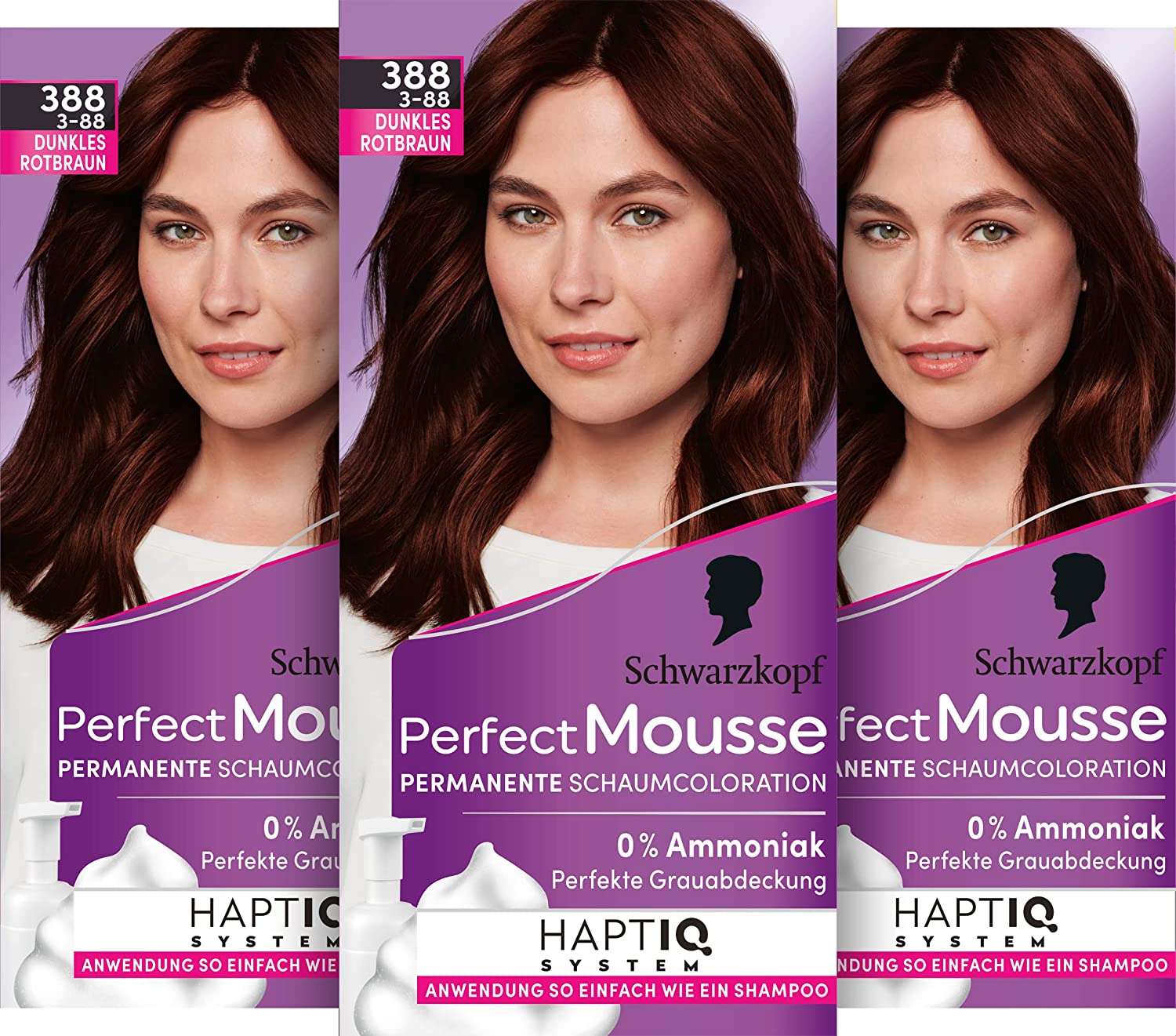 Perfect Mousse Foam Color, 3-88/388 Dark Auburn, Level 3, auburn ‎3-88/388