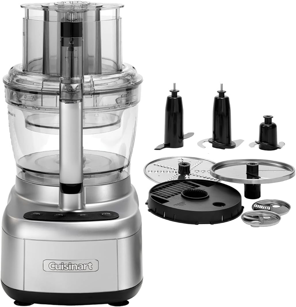 Cuisinart Expert Prep Pro Food Processor with 10 Functions for Meal Prep, Multifunctional, Large and Small Work Bowls, Chopping and Dough Blades, BPA-Free, Dishwasher Safe Parts