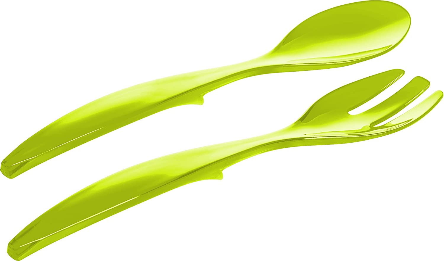 Emsa - 507178 - Colour Collection Vienna - Salad Servers with Hooks - Clear Light Green