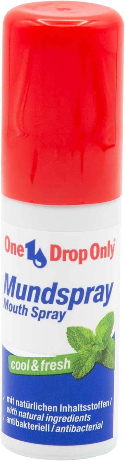 One Drop Only Antibacterial Mouth Spray Against Bad Breath with Natural Ingredients for Effective Oral Hygiene, Fresh Breath Spray, Mouth Spray Fresh (1 x 15 ml)