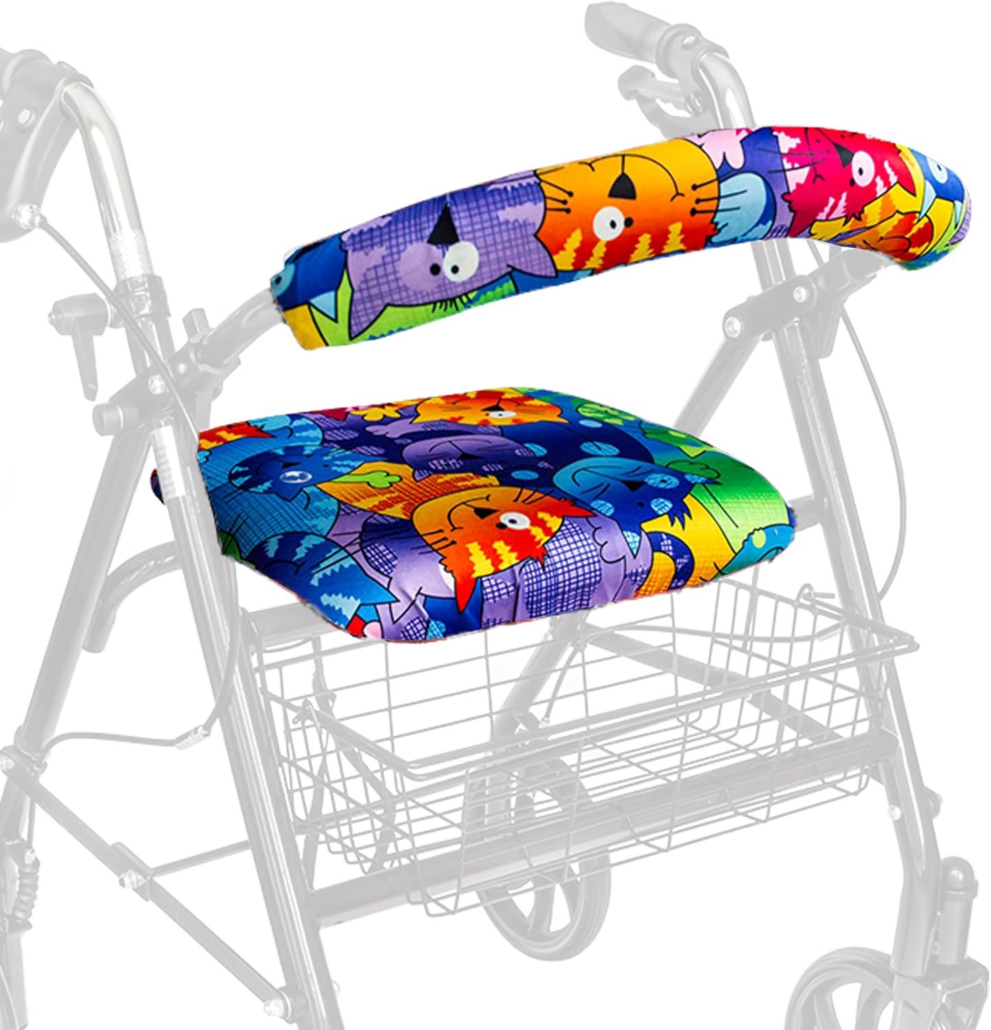 Top Glides Universal Walker Seat and Back Covers (Cats)