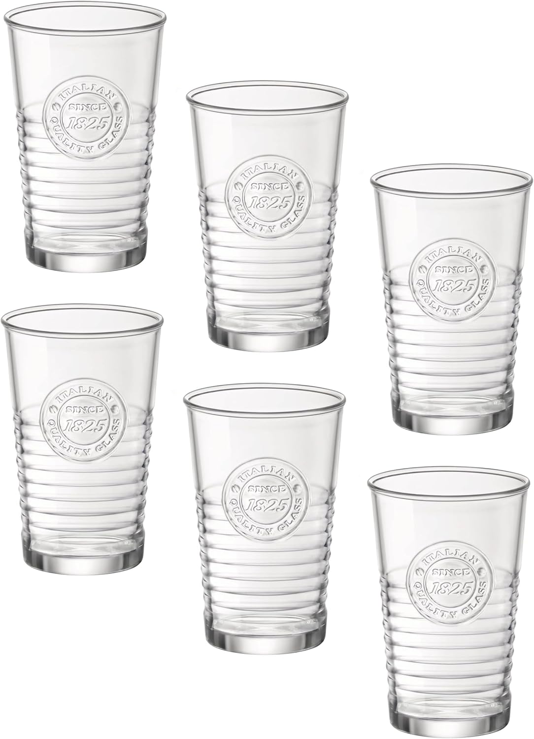 Bormioli Rocco 540630GRS021990 Officina 1825 Cool Glass for Cold Drinks, Juices and Cocktails, 473 ml, Glass, Colourless