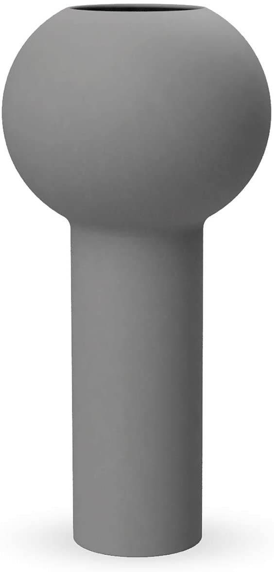 Cooee Design Cooee - Vase - Flower Vase - Pillar - Ceramic - Grey/Grey - Diameter 17 Cm 