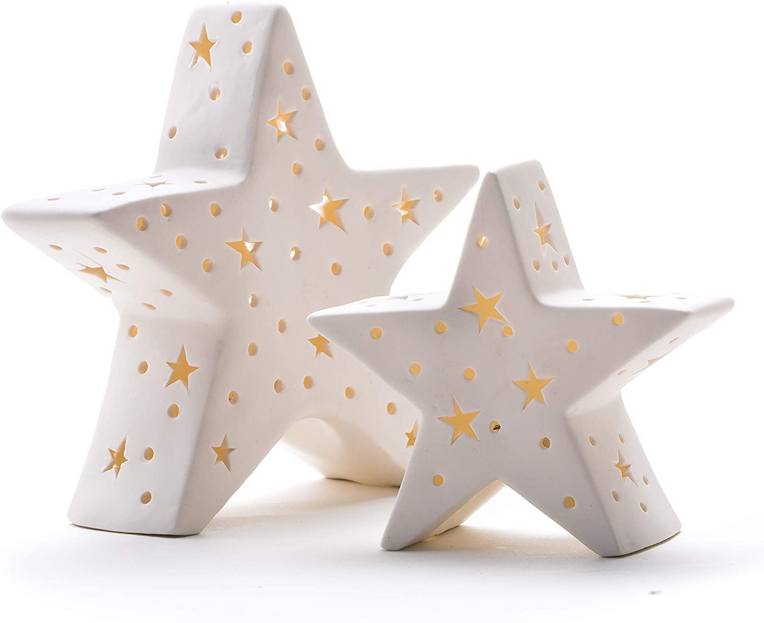 DARO DEKO Daro Decorative Porcelain Star White With Led - Two Different Sizes