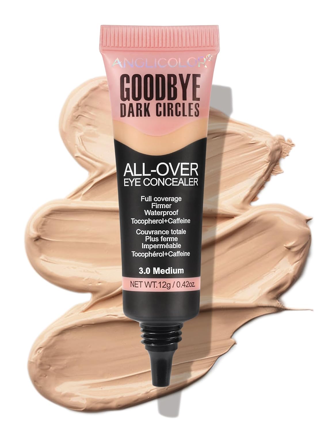 Anglicolor Liquid Concealer, Concealer, Dark Circles, Brightening, Waterproof, Durable, Color Corrector, Concealer with High Coverability (03#Medium, 12g)
