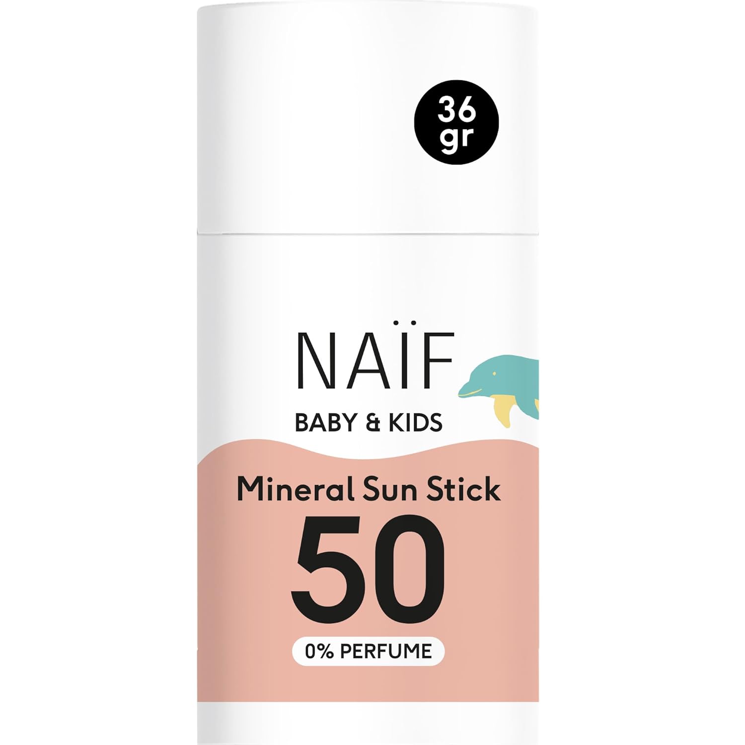 Naïf Mineral Sunscreen SPF 50 for Babies & Children - Stick - 0% Perfume - 36g - Direct UVA and UVB Protection - Water Resistant - Dermatologically Tested - Sensitive Skin - Coral Friendly