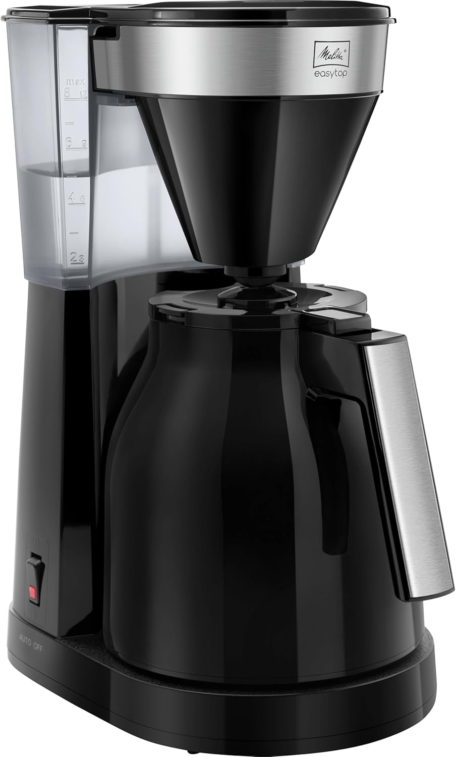 Melitta EasyTop Therm 1023-08 Drip Coffee Maker, Stainless Steel, Plastic, Black