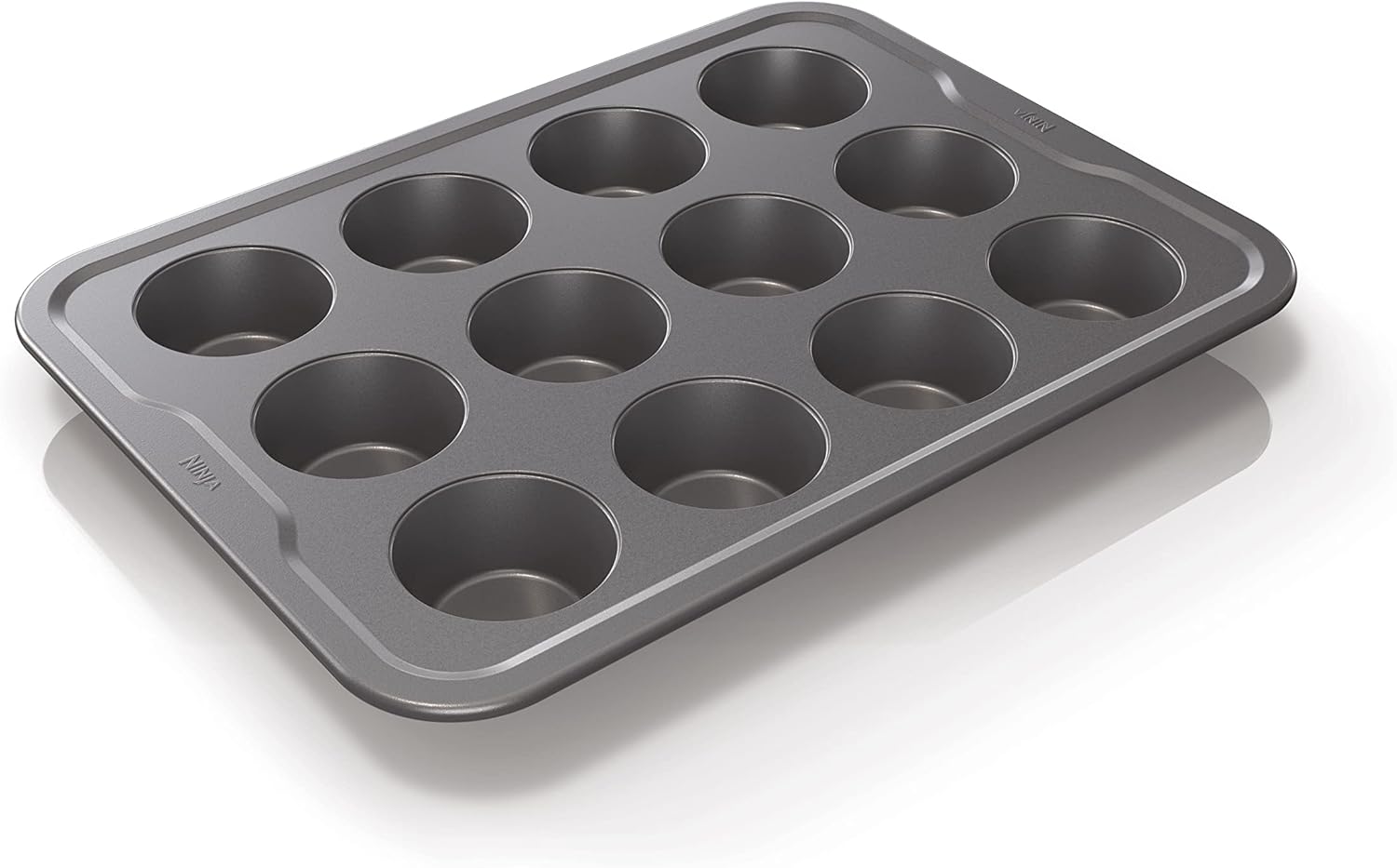 Ninja Foodi ZEROSTICK Muffin Tray for 12 Muffins, Non-Stick Coating, Durable, Robust, Aluminised Steel, Grey, B30212EUUK