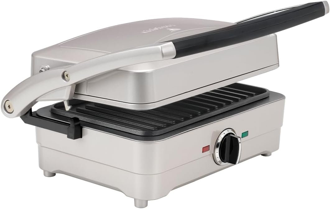 Cuisinart 3-in-1 Grill, Waffle and Omelette Maker, Sandwich Toaster, Panini Press, Pancake Maker, Electric Grill, Non-Stick Coating, Removable, Interchangeable Plates, Healthy Grill, 210 °C