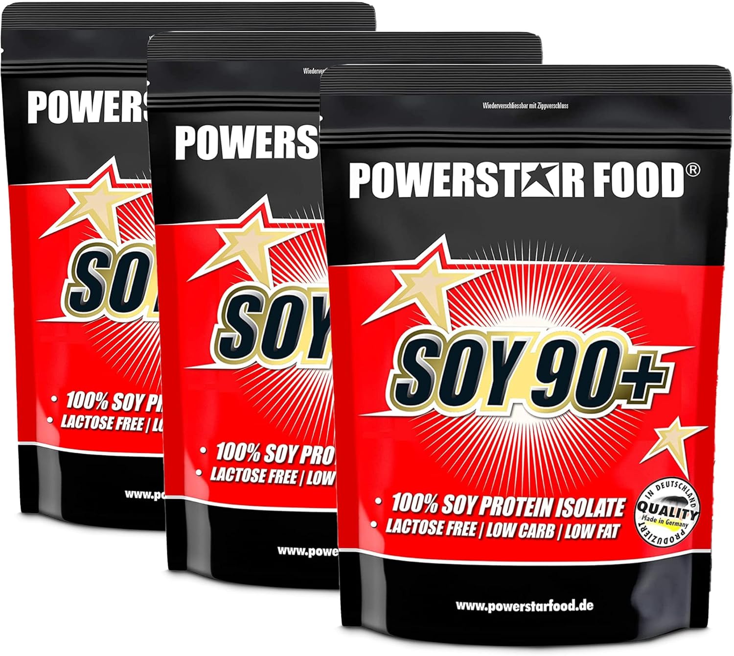 POWERSTAR FOOD Store Incomparable Superb Flavour, Pure Vegan Soy Protein Isolate, Soy 90+, Instantized, Non-GMO and Plant Estrogen Free. 1000 g) Powder, , , 3000g