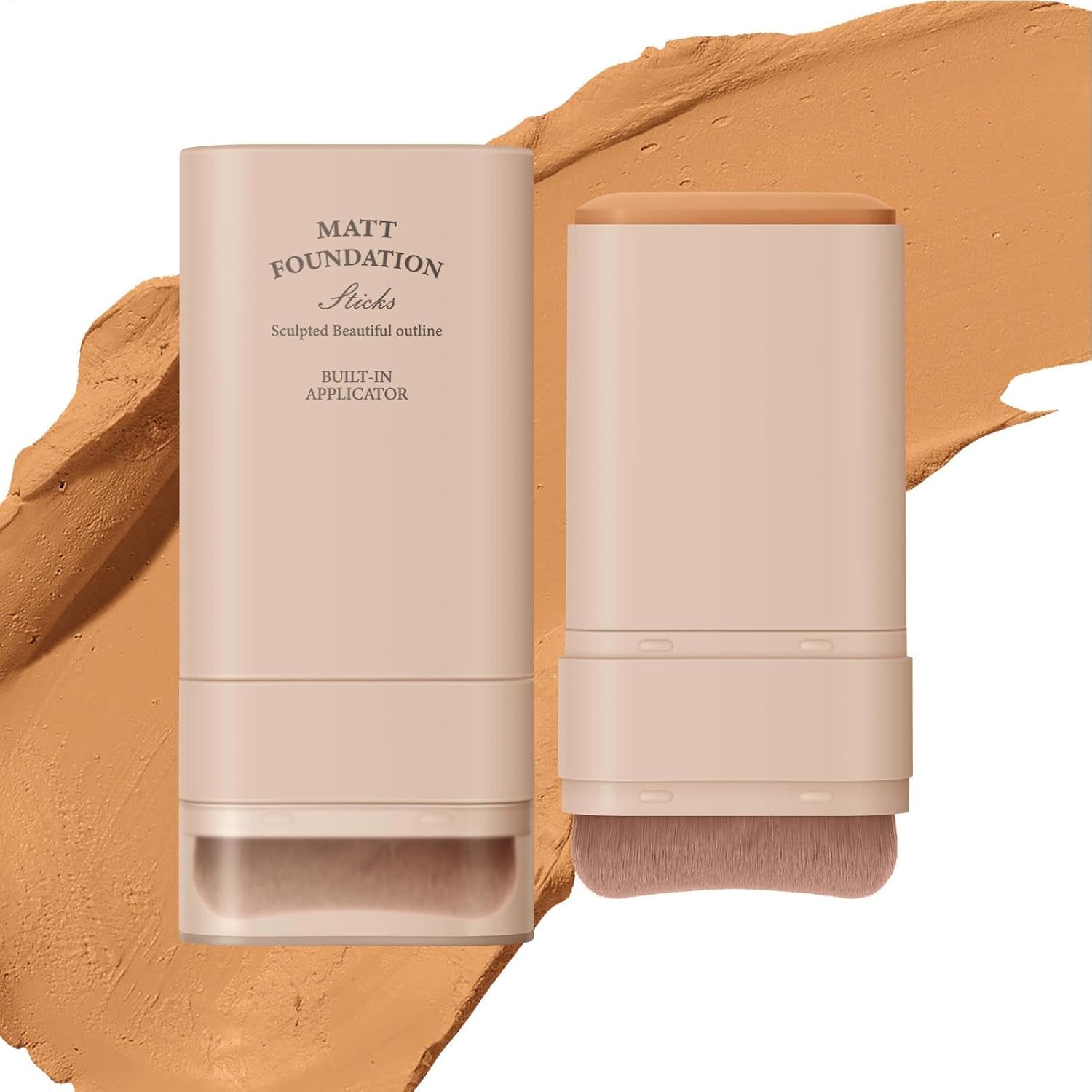 Tamoiup Derolr Foundation Stick, Multi-Purpose Makeup Foundation Stick with Brush, Pimple Concealer, Portable Foundation, Face Cosmetics for Dating, 20 g