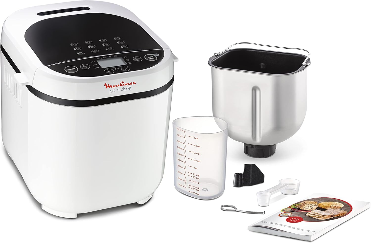Moulinex Bread Maker with Programs, Plastic, 31 x 29 x 29 cm One Size white