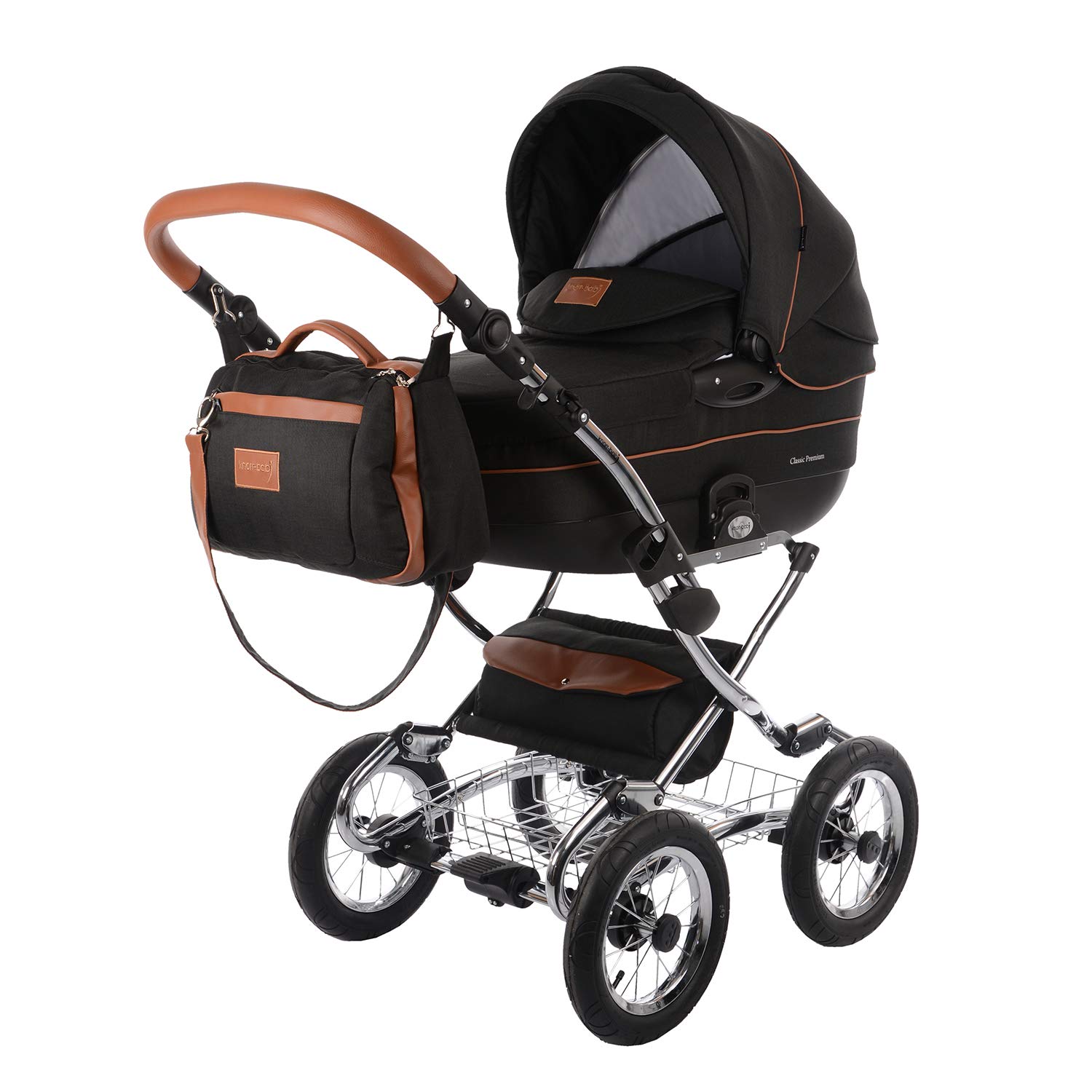 Knorr-Baby Classic Premium Combination Pram/Pushchair Black